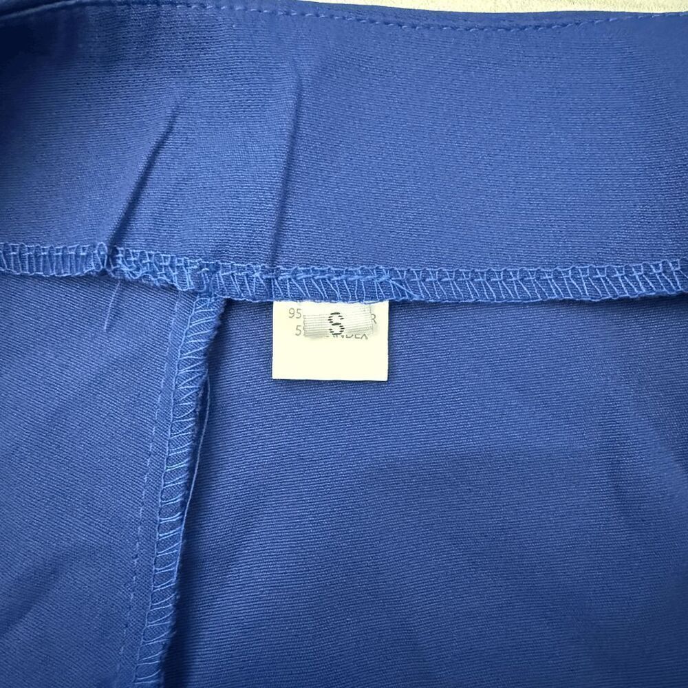 Wrapover Button Shorts Skort Sailor Blue Side Zipper Small High Waisted 4" insea - Picture 4 of 8